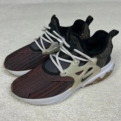Nike React Presto Flyknit Mens 7 Multi Black Shoes Running Training Comfort - Image 1 of 4