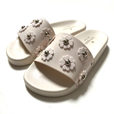 Новые без коробки весенние сандалии-шлепанцы KATE SPADE с цветочным рисунком размер 8 с украшениями - Изображение 1 из 4