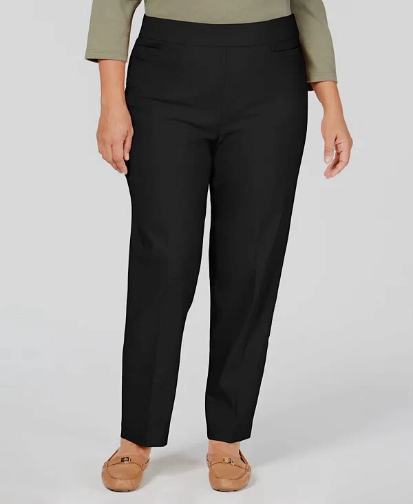 Alfred Dunner Womens Black Modern Fit Pants Trousers Plus 20w Medium BHFO 7547