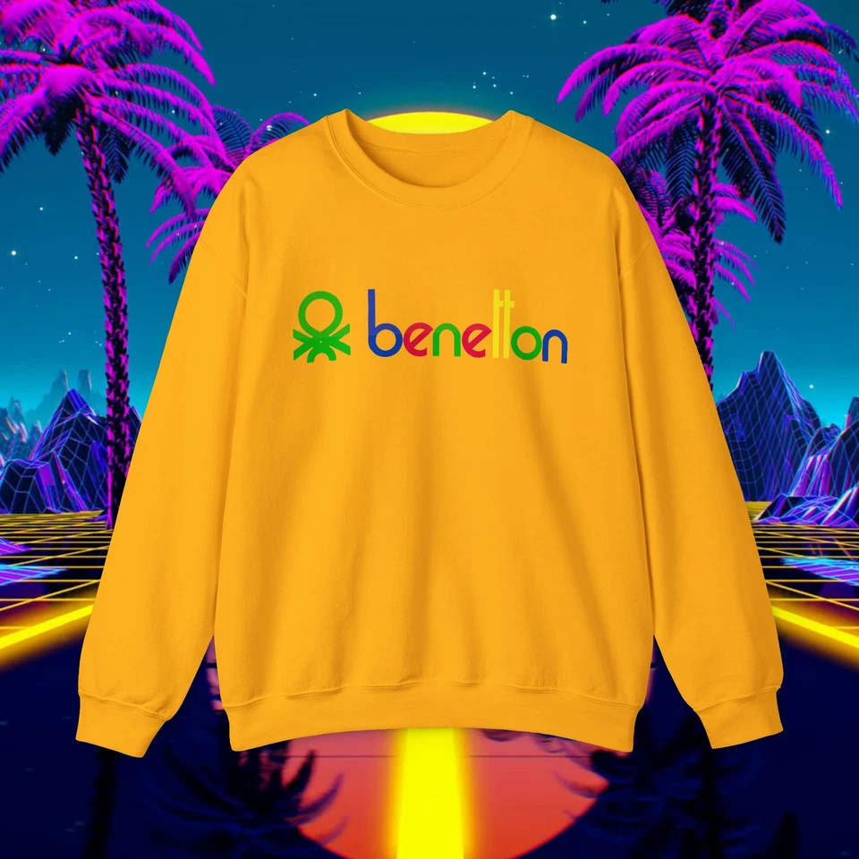 Custom Benetton Vintage Años 80 Diseño Sudadera Unisex Hombre Mujer Años 90 Suéter Foto 1 de 1