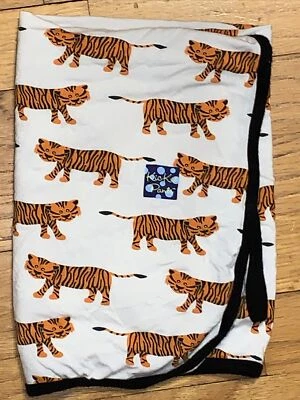HTF 2017 KicKee Pants Tiger Print Swaddle Blanket/Lovey - Image 1 of 4