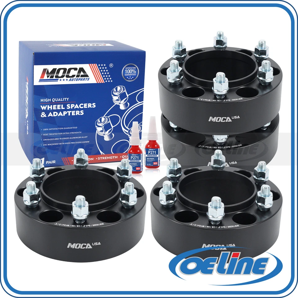 4PC 2" Hubcentric 6x5.5 Wheel Spacers Fits Toyota 4Runner Tacoma Tundra Sequoia - Изображение 1 из 4