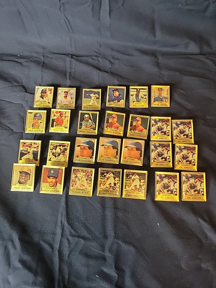 Rare 27 Vintage 1991 Edition ACE MLB Pins. Various Players And Teams. - Image 1 of 4