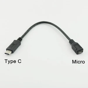 1pcs 20cm Micro USB Female to USB 3.1 Type C Male Connector Data Charging Cable - Picture 1 of 8