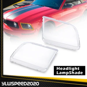 For 05-09 Ford Mustang Chrome Housing Clear Headlight Replacement Lens 1Pair New - Picture 1 of 9