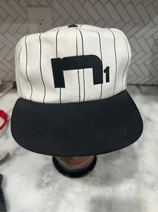 Vintage Nicklaus Golf Equipment Hat N1 Logo Pinstripe Cap USA Made Town Talk - Picture 1 of 7