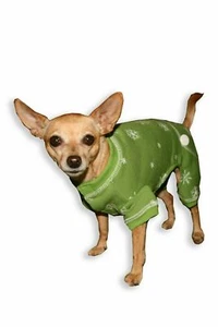 Hip Doggie Green Snowflake Longjohns Size M / fits up to 10-12 lb dogs *****NWT* - Picture 1 of 5