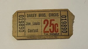 Daley Brothers Circus Ticket mit Joe Louis - 50er Jahre Boxen, Vintage, Original - Bild 1 von 3