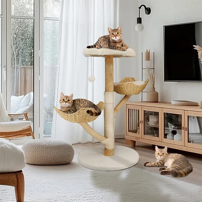 44 In Tall Cat Tree Cat Tower Condo with Sisal Scratching Post & Toy for Indoor - Image 1 of 4