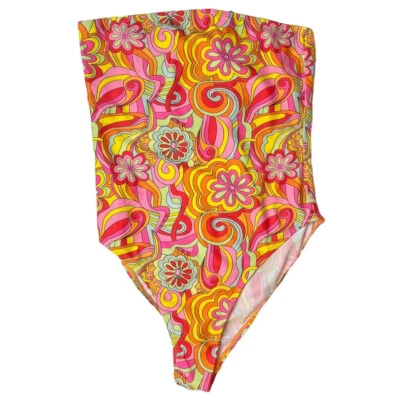 Traje de baño Boohoo años 70 floral bandeau de una pieza talla 6 EE. UU. Nuevo Foto 1 de 4