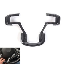 Car Carbon Fiber Style Steering Wheel Decoration Cover Part Fit for F-150 15-19