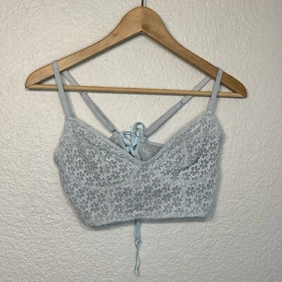 Sujetador Intimately Free People M Conjunto de 2 Encaje Floral Cinta Transparente Romance Coqueta Foto 1 de 4