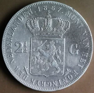 PAYS BAS 2,5 GULDEN 1867 ARGENT - Imagen 1 de 2