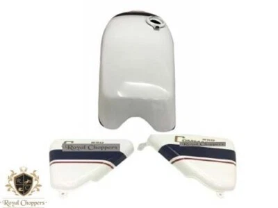 FIT FOR NORTON COMMANDO ROADSTER WHITE PAINTED PETROL TANK WITH 850 SIDE PANEL - Image 1 of 4