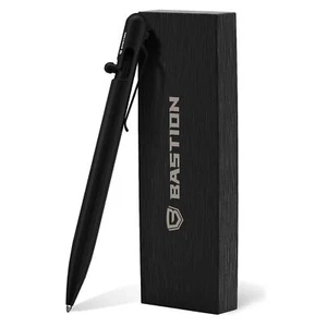 BASTION Bolt Action Pen Lightweight Aluminum EDC Slim Fine Tip, Stainless Steel - Picture 1 of 6