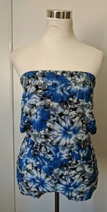 Toxik Size M, Medium Romper Summer Pockets Light Blue White Black Short Colorful - Picture 1 of 7