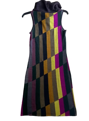 CATHERINE MALANDRINO Sweater Dress geometric print Cowl Neck Sleeveless Size P - Image 1 of 4
