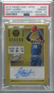 GARY HARRIS 2018-19 CONTENDERS OPTIC TICKET GOLD HOLO AUTO #D /10 PSA 10 POP 1/1 - Picture 1 of 1