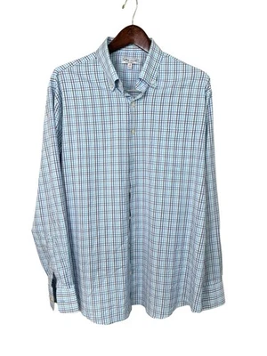 Peter Millar Shirt Striped Summer Comfort Button Down Performance Fabric XL - Image 1 of 4