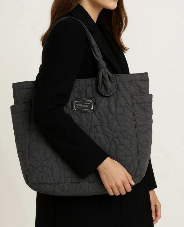 Bolso de Mano Marc Jacobs Acolchado Cartera Gris Nylon Grande Bolso de Hombro Foto 1 de 4