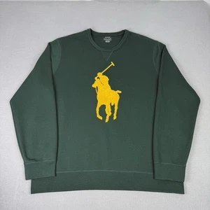 Polo Ralph Lauren Pullover Herren XL Grün Big Pony Chenille Doppelstrick Sweatshirt - Bild 1 von 12