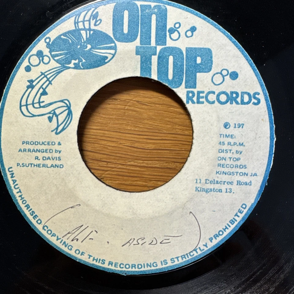 RONNIE DAVIS Living In The Ghetto Paradise ON TOP RECORDS JA Blank EX- - Image 1 of 4