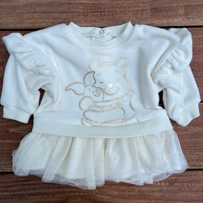 Vestido Tutú Disney Baby Winnie the Pooh Piglet 0–3M Crema Dorado Suave Nuevo en Caja Conjunto Foto 1 de 4