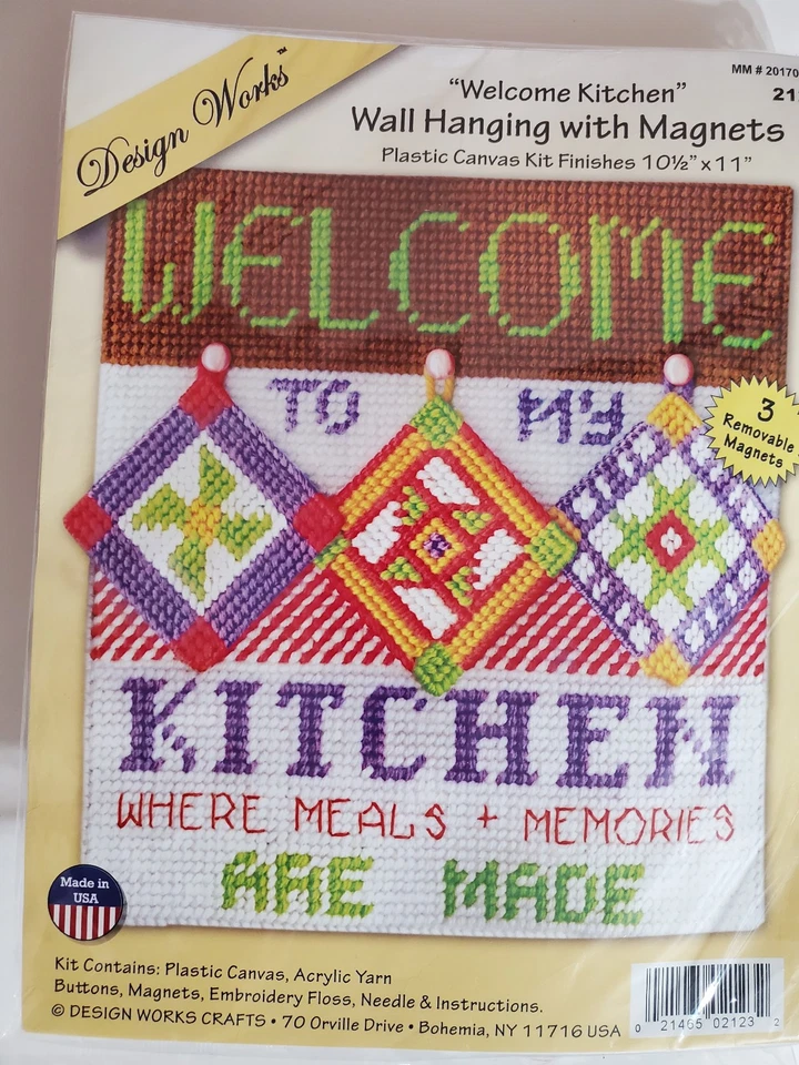 Design Works Welcome Kitchen 2123 plastic canvas kit home decor yarn needlework - Image 1 of 1
