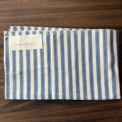 Summer Hill Ltd - Vintage Cotton Biarritz Stripe Cadet Blue Remnant Sample 27x33 - Image 1 of 4