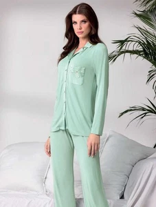 Pigiama donna aperto in viscosa Lormar Saten SAT650797 - Picture 1 of 3