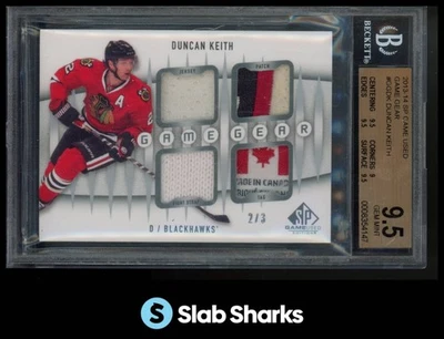 2013 SP GAME USED #GG-DK DUNCAN KEITH GEAR MEM PATCH JERSEY /3 BGS 9.5 - Image 1 of 4