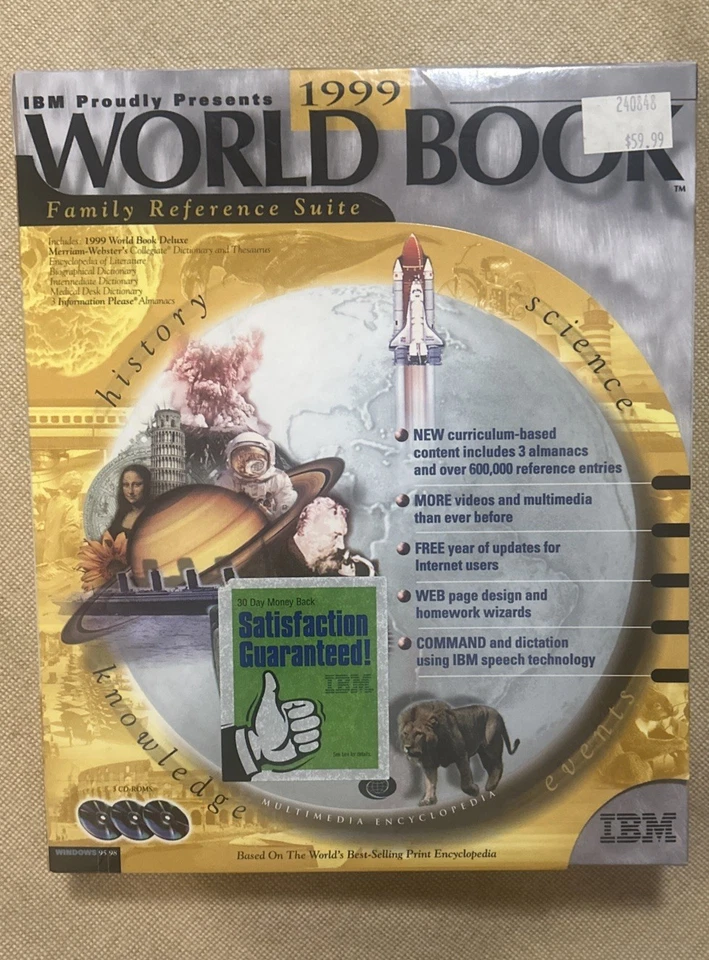 1999 IBM World Book Family Reference Suite - CD-ROMS NEW OPEN BOX READ - Image 1 of 4