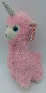 NWT TY Beanie Babies LANA Pink Llama Unicorn 7" Plush Toy, NEW W/ TAGS - Picture 1 of 3