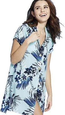 Funda de natación Xhilaration para mujer manga corta azul tropical XL NUEVA CON ETIQUETAS Foto 1 de 4