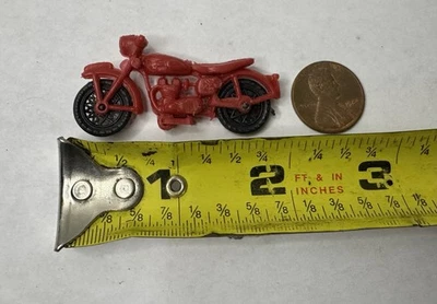 Vintage 1960’s Miniature Toy Motorcycle Plastic Red Indian Harley Davidson - Image 1 of 4