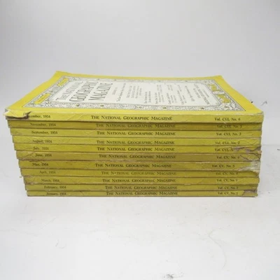 National Geographic Magazines 1954 (11 Months) Preloved - Image 1 of 4