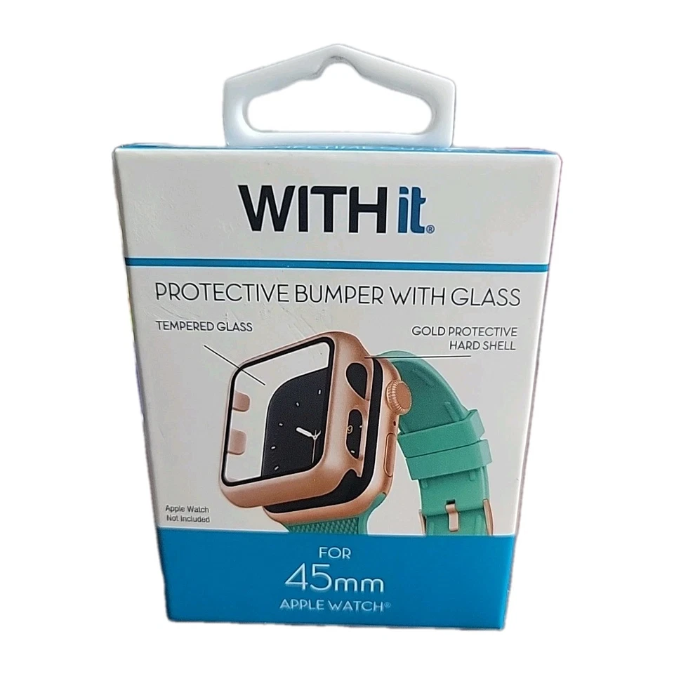 Apple Watch Protective Bumper w/ Glass For 45mm Rose Gold