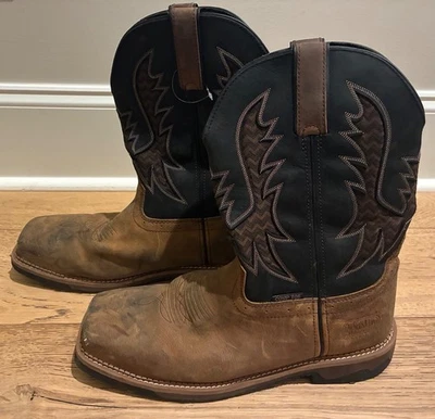 Justin Bolt 11" Western Cuero Bota de Trabajo Necan Para Hombres Talla 13D Puntera de Acero Estampada Foto 1 de 4