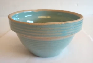 Vintage Monmouth Pottery Bowl Stoneware Glaze Ribbed Beehive Small 5” Blue - Picture 1 of 6