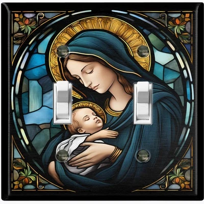 Interruptor de luz de metal cubierta de salida placa de pared bebé Jesucristo Virgen María CUL107 Foto 1 de 3