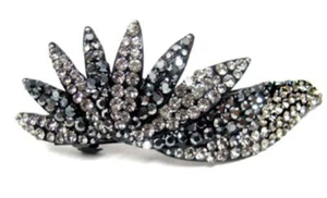 Brillante pasador grande de flores de cristal de dos tonos   - Imagen 1 de 1