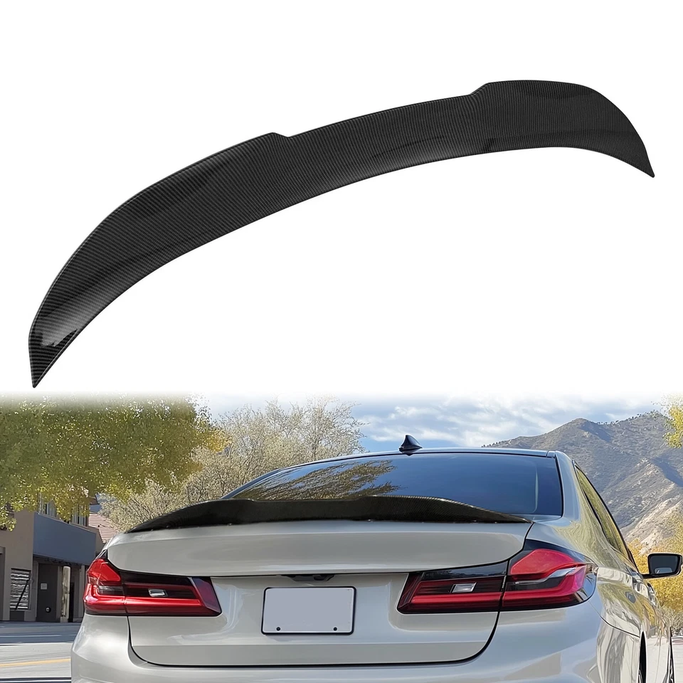 FOR 11-17 BMW F10 528i 535i 535d 550i M5 Carbon Color Highkick Trunk Spoiler - Image 1 of 4