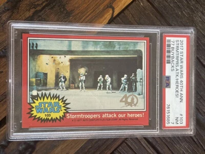 2017 Topps Star Wars 40th Anniversary 1977 Buyback#103 Stmtrps Att PSA 7 Pop 1/1 - Image 1 of 3