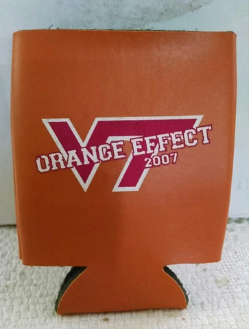 Virginia Tech Hokies Can Cooler 12 oz. Koozie 2007 orange effect e74 Cover