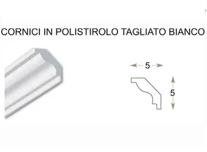 CORNICE IN POLISTIROLO TAGLIATE MM 50 x 50 x 1000  DECORAZIONI CASA  - Picture 1 of 1
