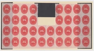 MEXICO 1890-95 NUMERALS Sc 221 TOP VALUE BLOCK OF 36 MNH/MINT F,VF - Picture 1 of 1
