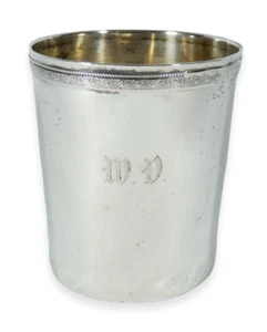 Antique French 1798 Early 19th C Strasbourg Sterling Silver Beaker Cup France - Picture 1 of 9