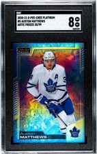 2020-21 O-Pee-Chee Platinum Arctic Freeze 5 Auston Matthews /99 Toronto SGC 8