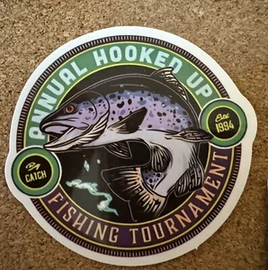 FLY FISHING BOX  STICKERS , LAPTOP, Waterproof Stickers Salmon Trout Deluxe Set - Picture 1 of 8