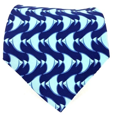 Nueva corbata de seda Banana Republic para hombre hecha en Italia novedad pez ángel azul 57 1/8" L Foto 1 de 4